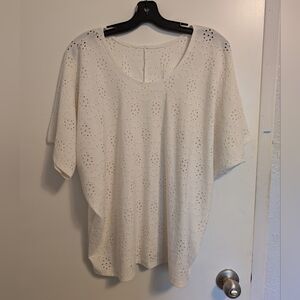 EUC dolman sleeve eylet top - fits like XL